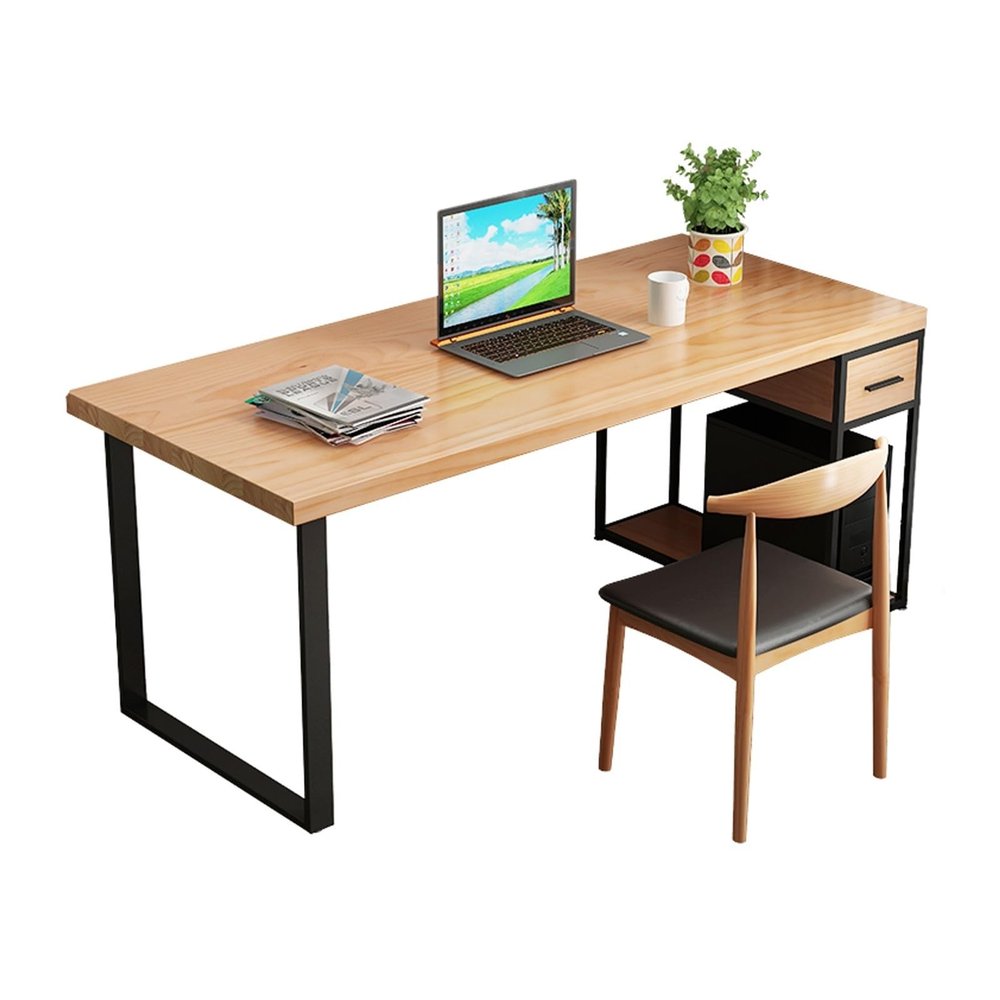 LOVULIFE Vanity Desk Office Desks Office Desk Home Desktop Laptop Table with Drawer Main Cabinet CPU Stand Study Writing Workstation