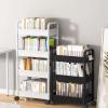 WEISUYUUS 3 Layer Rolling Storage Cart Organizers for Kitchen Bathroom Shelving Unit with Wheels Mobile Storage Rack view 4
