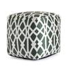 Anji Mountain 100% Handmade & Handcrafted Comfortable Home Dcor Outdoor Pouf Ottoman Footrest for Living Room, Bedroom, Nursery, Kidsroom, Patio Furniture - (18" x 18" x 18"- Green-Ivory) view 1