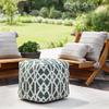 Anji Mountain 100% Handmade & Handcrafted Comfortable Home Dcor Outdoor Pouf Ottoman Footrest for Living Room, Bedroom, Nursery, Kidsroom, Patio Furniture - (18" x 18" x 18"- Green-Ivory) view 2