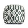 Anji Mountain 100% Handmade & Handcrafted Comfortable Home Dcor Outdoor Pouf Ottoman Footrest for Living Room, Bedroom, Nursery, Kidsroom, Patio Furniture - (18" x 18" x 18"- Green-Ivory) view 3
