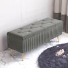 Upholstered Storage Bench with Lift Top, Ottoman Bench for End of Bed, Living Room, Entryway Organizer with Gold Metal Legs, Upholstered Seat with Hidden Storage(K,120*40*45cm/47.2*15.7*17.7in) view 1