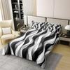 100% Cotton Modern Grey Black and White Striped King Comforter Cover for Adult Women Men - Gray and White Duvet Cover Graffiti Aesthetic Lines Bed Set Minimalists Abstarct Modern Bedding Set view 2