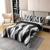 100% Cotton Modern Grey Black and White Striped King Comforter Cover for Adult Women Men - Gray and White Duvet Cover Graffiti Aesthetic Lines Bed Set Minimalists Abstarct Modern Bedding Set view 3