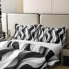 100% Cotton Modern Grey Black and White Striped King Comforter Cover for Adult Women Men - Gray and White Duvet Cover Graffiti Aesthetic Lines Bed Set Minimalists Abstarct Modern Bedding Set view 4