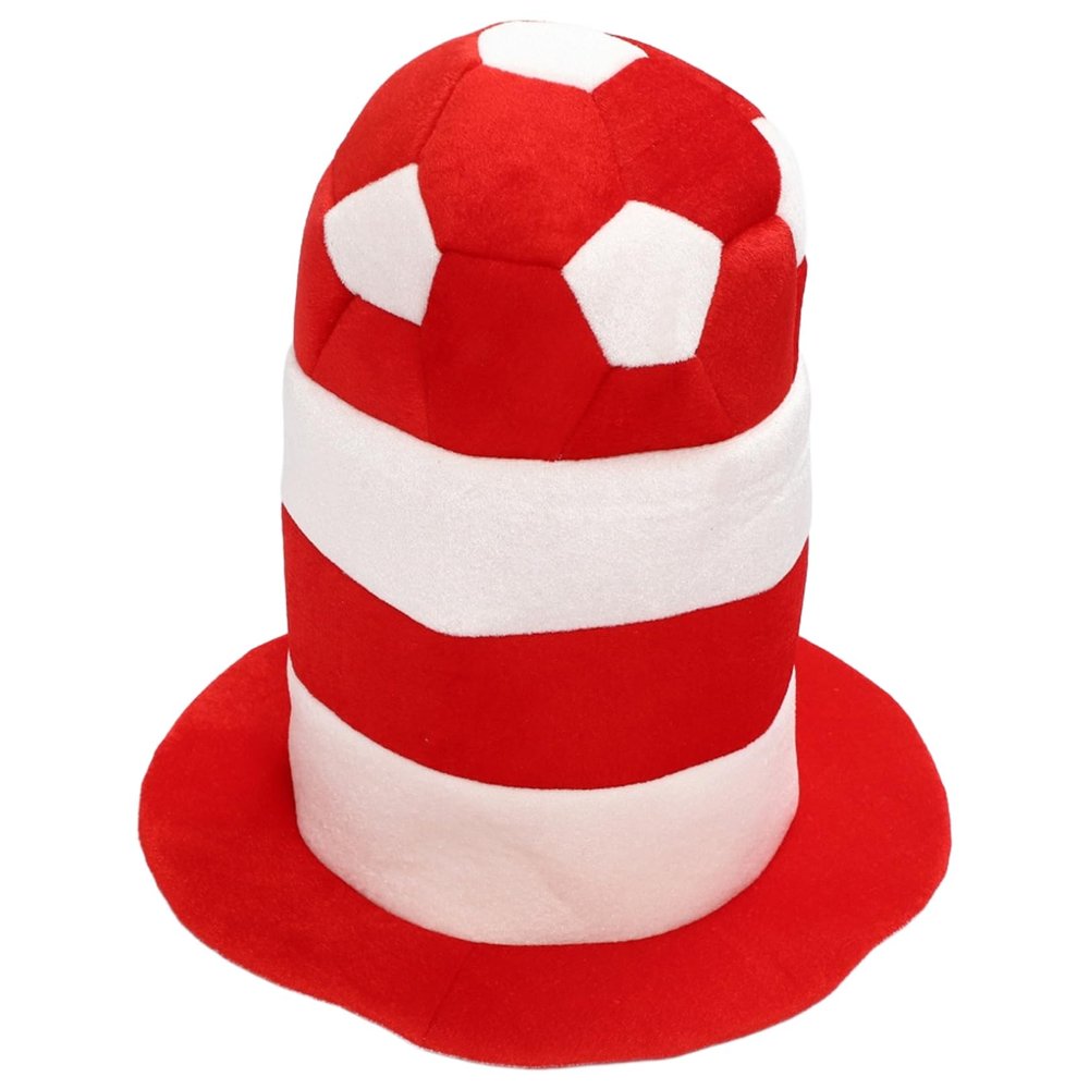 JEATHA Striped Felt Stovepipe Hats Soccer Party Hats Plush Football Hat Football Games Headdress Red White One Size