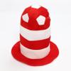 JEATHA Striped Felt Stovepipe Hats Soccer Party Hats Plush Football Hat Football Games Headdress Red White One Size view 2