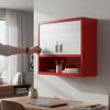 Wall Cabinet with Open Shelf, Stainless Steel Resistant, Locking Doors, Office Storege Cabinet, 36" W x 12" D x 30" H (Red, 36" W x 12" D x 30" H) view 4