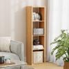 4 Cube Storage Organizer Single Row, Cube Shelf with Heavy-Duty Thick Boards, 13.31"L x 9.37"W x 48.82"H, Smooth Easy-Clean Panels, Simple Assembly, for Living Room Bedroom Office, Natural-Oak view 1