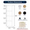 4 Cube Storage Organizer Single Row, Cube Shelf with Heavy-Duty Thick Boards, 13.31"L x 9.37"W x 48.82"H, Smooth Easy-Clean Panels, Simple Assembly, for Living Room Bedroom Office, Natural-Oak view 2