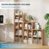 4 Cube Storage Organizer Single Row, Cube Shelf with Heavy-Duty Thick Boards, 13.31"L x 9.37"W x 48.82"H, Smooth Easy-Clean Panels, Simple Assembly, for Living Room Bedroom Office, Natural-Oak view 3