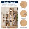4 Cube Storage Organizer Single Row, Cube Shelf with Heavy-Duty Thick Boards, 13.31"L x 9.37"W x 48.82"H, Smooth Easy-Clean Panels, Simple Assembly, for Living Room Bedroom Office, Natural-Oak view 4