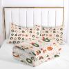 ANALTIRCE Coverless Quilt Queen 90" x 90" Comforter Set with 2 Shams, Cartoon Snowman Coverless Duvet, Machine Washable Microfiber Christmas Wreath Bed Quilt for All Seasons Beige view 4