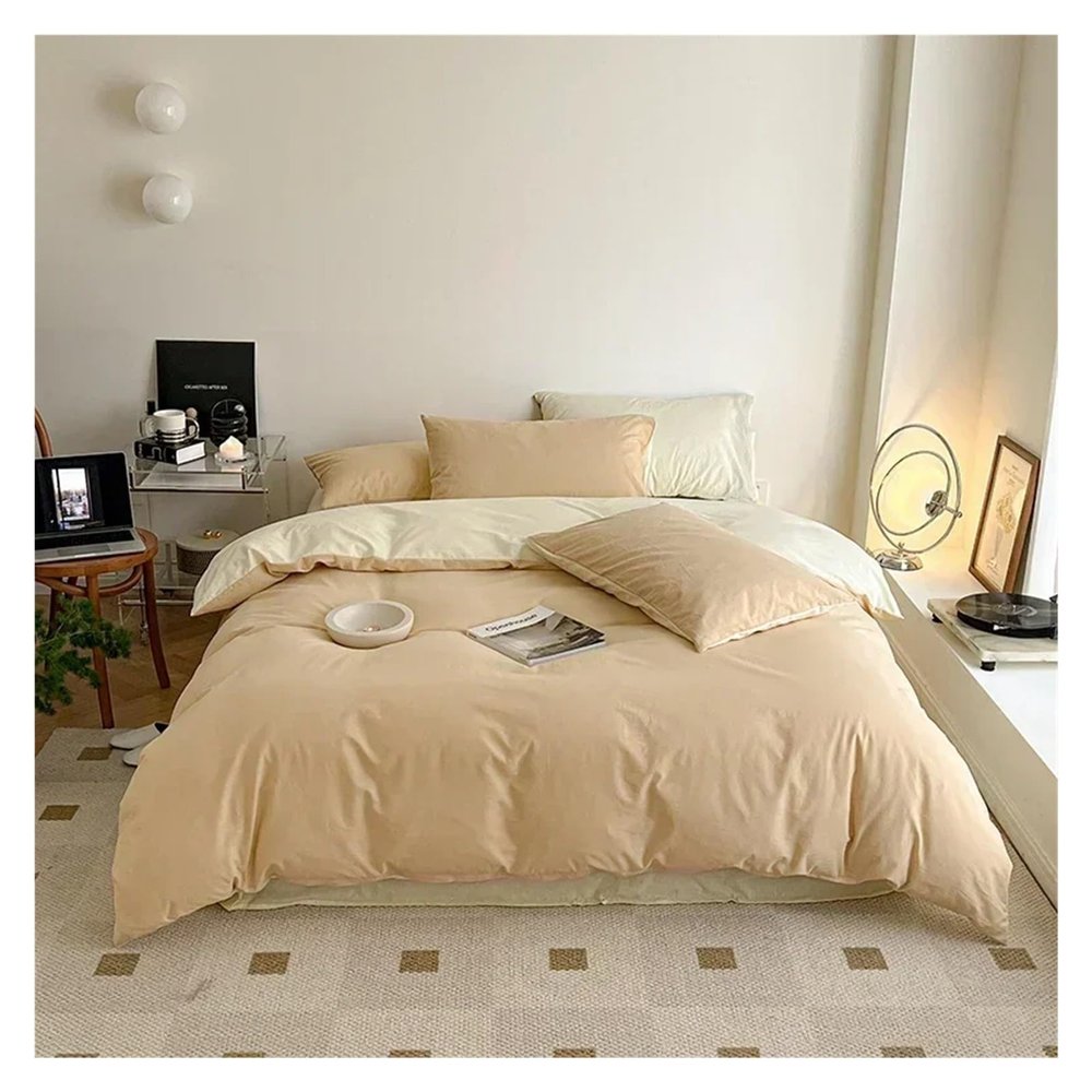 100% Cotton Double Skin Friendly Quilt Cover Set Duvet Cover Set Comforter Covers Pillowcase Bedding Set Size No Sheets,Bed Sheets