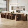 ChicAura 26" Upholstered Counter Height Bar Stools Set of 6, Modern Brown Leather Bar Stools with Support Back S for Kitchen Island/Breakfast/Dining Room/Cafe/Pub view 1