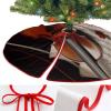Christmas Tree Skirt 36Inch, Festive Soft Violin Sheet Music Tree Skirt with Red Stitched Edge for Xmas, Fits Artificial & Real Christmas Trees, Winter Holiday Tree Mat for Home Party Decorations view 3