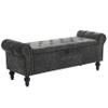 Dowiean 51" Storage Ottoman Bench, End of Bed Bench for Bedroom, Chenille Upholstered Benches for Foot of Bed, Window Benches, Storage Ottomans for Living Room, Entryway, Dark Gray view 1