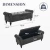 Dowiean 51" Storage Ottoman Bench, End of Bed Bench for Bedroom, Chenille Upholstered Benches for Foot of Bed, Window Benches, Storage Ottomans for Living Room, Entryway, Dark Gray view 2