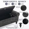 Dowiean 51" Storage Ottoman Bench, End of Bed Bench for Bedroom, Chenille Upholstered Benches for Foot of Bed, Window Benches, Storage Ottomans for Living Room, Entryway, Dark Gray view 3