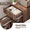 Fluted Nightstands Set of 2, Modern Bedside Table with Drawer and Storage Shelf (Walnut) view 4