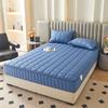 Thickened Quilted Mattress Protector - Mattress Cover Zippered Encasement, 90x190/90x200/180x200 cm, Breathable, Non-Slip, Fits Twin/Queen/King & Custom Sizes(Navy Blue,120x190x35cm) view 2