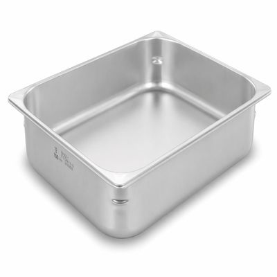 Glownary 1/2 Size Steam Table Pan, NSF Listed, 22 Gauge Stainless Steel, 12.5x10.25x2.5 Inches, Anti-Jam Design, 4.3 Qt Capacity, Commercial Grade, Made in USA