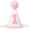 HGFC 1st Birthday Hat For Girls - Pink Bow First Birthday Crown, First Party Supplies For Baby Girl, Photo Prop, Princess Theme (pink) view 1