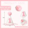 HGFC 1st Birthday Hat For Girls - Pink Bow First Birthday Crown, First Party Supplies For Baby Girl, Photo Prop, Princess Theme (pink) view 2