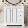 Bathroom Vanity,36-inch,w/Ceramic Sink, Soft-Close Doors,3 Drawers,Adjustable Shelf,Ample Storage Cabinet for Space-Saving Organization,Free-Standing Modern Design Bathrooms Remodel,White view 3