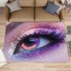 2x3 Fashionable Women Rugs for Entryway - Eyes Small Area Rugs, Sequin Makeup Laundry Room Carpet Non Slip Accent Throw Rug for Bathroom Kitchen Sink Front Door view 1