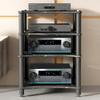 3-Tier Corner AV Media Stand, Modern Audio-Video Storage Cabinet for Living Room, Gaming & Recording, Entertainment Center with Adjustable Shelves for Stereo Components view 1