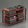 2-Tier Stereo Stand, Corner AV Media Rack, Mahogany Audio Cabinet, Entertainment Storage Shelf, Video Media Tower for Audio Components (120x48x75cm) view 1