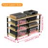 2-Tier Stereo Stand, Corner AV Media Rack, Mahogany Audio Cabinet, Entertainment Storage Shelf, Video Media Tower for Audio Components (120x48x75cm) view 2