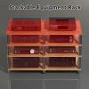 2-Tier Stereo Stand, Corner AV Media Rack, Mahogany Audio Cabinet, Entertainment Storage Shelf, Video Media Tower for Audio Components (120x48x75cm) view 4