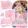 10 Pack Light Pink Cheesecloth Table Runner 10FT Boho Gauze Cheese Cloth Table Runners Romantic Rustic Sheer Table Decorations for Wedding Party Baby Shower Birthday Holiday Home view 3