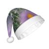 YANYU Lavender And Daisies Print Adult Christmas Hat Santa Hats For Xmas Party For Christmas Costume And Decorations view 2