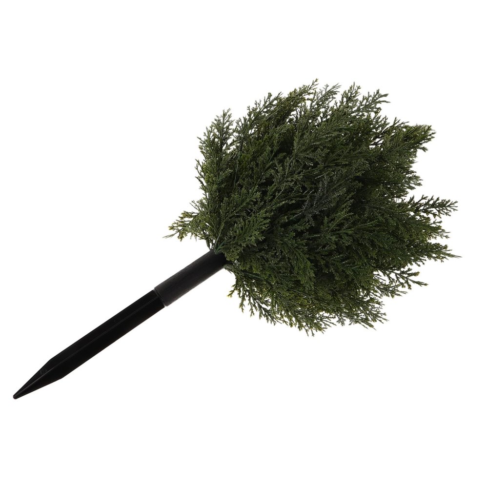 DOITOOL Weather-Resistant Artificial Topiary with Ground Spike Fake Outdoor Christmas Cypress Tree Evergreen Round Shrub for Front Porch and Indoor Garden Decor Easy Setup No Maintenance
