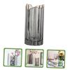 TOYANDONA Wavy Rim Glass Flower Vase with Gold Trim Nordic Style Hydroponics Bottle for Desktop Floral Arrangement Small Gray Decorative Container for Living and Balcony Decor view 3
