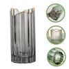 TOYANDONA Wavy Rim Glass Flower Vase with Gold Trim Nordic Style Hydroponics Bottle for Desktop Floral Arrangement Small Gray Decorative Container for Living and Balcony Decor view 4
