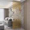 Modern Room Dividers Metal Slats, 5/8 pcs Privacy Screens with Adjustable Feet, Wall Separation Column Entrance Decor for Bedroom Living Room - Gold(5pcs-A,240cm/94in/7.9ft) view 1