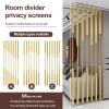 Modern Room Dividers Metal Slats, 5/8 pcs Privacy Screens with Adjustable Feet, Wall Separation Column Entrance Decor for Bedroom Living Room - Gold(5pcs-A,240cm/94in/7.9ft) view 2