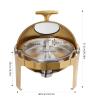 Roll Top Chafing Dish Buffet Set, Round Chafing Dish for Buffets with Two 8.5-Quart Compartments, Stainless Steel Food Warmer Chafer with Clear Window Food Pan for Catering, Parties and Banquets view 2