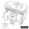 36 Inch Bathroom Vanity with Sink Combo, Green Freestanding Cabinet with Ceramic Basin, MDF + Solid Wood Frame, Flip-Out Top Drawer, Soft Close Doors, 2 Storage Drawers, Black Handles view 4