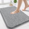 Arotive Bathroom Rugs 24x16, Extra Soft Absorbent Shaggy Chenille Bath Rugs, Machine Washable Rubber Backing Non-Slip Bath Mats for Bathroom Floor Tub and Shower, Home Decor Accessories, Light Grey view 1