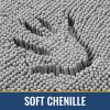Arotive Bathroom Rugs 24x16, Extra Soft Absorbent Shaggy Chenille Bath Rugs, Machine Washable Rubber Backing Non-Slip Bath Mats for Bathroom Floor Tub and Shower, Home Decor Accessories, Light Grey view 3