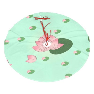 Lotus Flowers Waiting to Bloom 48" Oversized Christmas Tree Skirt, Suitable for 30-, 36-, or 48-inch Trees, a Must-Have for Christmas Party Decorations