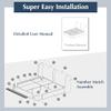Merax Queen Size Upholstered Boucle Bed Frame, Modern Platform Bed with Double Pillow Headboard, Heavy Duty Wood Slat Support for Bedroom Apartment, Dark Blue view 4