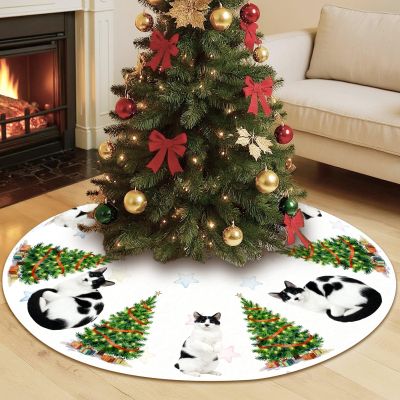 Xmas Tree Skirt Personalized Photo Plush Tree Skirt Holiday Party Decorations Trees Mat Christmas Birthday Decorations Birthday Gifts for Women
