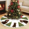 Xmas Tree Skirt Customized Picture Gifts Soft Plush Tree Mat Winter Holiday Party Xmas Trees Skirt Christmas Decors Indoor Women Gifts for Birthday view 1
