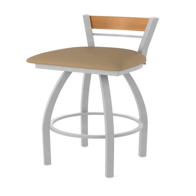881 Revelle 36" Swivel Extra Tall Bar Stool with Anodized Nickel Finish, Medium Back and Canter Sand Seat